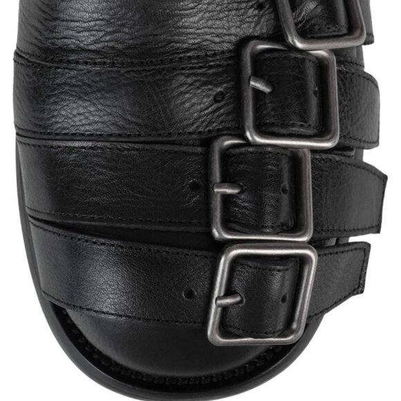 Jeffrey Campbell Belted Up Boots Women Size 5.5 Black Multi-Strap Biker Inspired - Picture 5 of 6